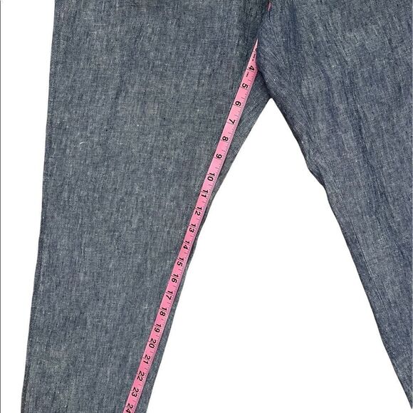 J. Jill Love Linen Cropped Pants Elastic Waist Size L - Picture 9 of 9